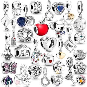 925 Silber Fit Pandora Charme Neue Original -Rotweinglas Tinte Kite Perlen Mode Charms Set Anhänger DIY Fine Perlen Schmuck, ein besonderes Geschenk für Frauen