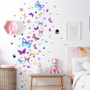 Наклейки на стенах красочная бабочка для гостиной спальня для детей Детские фоновые фон для дома наклейка для детской наклейки 230822