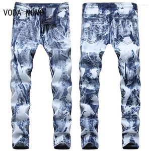 Jeans High Street Fashion Men Fashion Blue dipinto azzurro strappato Pants Punk Designer Hip Hop Hamme Hip Hop Homme