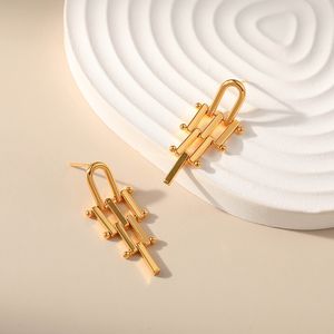 Classic Women Style Geometric Shape Charm Earring Brass Earrings Jewelry