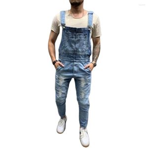 Men's Jeans Plus Size Latest Hole Ripped Denim Overalls Fashion 2023 European And American Style Strappy Trouser Mens Garmenting
