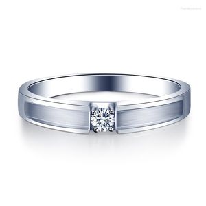 Clusterringe Zhjishun echte 0.1ct Prinzessin Schnitt natürlicher Diamant Real 18k Weißgold Hochzeit Verlobungsring für Frauen Schmuck