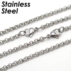 Charm Bracelets 50 Pieces Rolo Chain Necklace for Women Stainless Steel Link Bulk Wholesale Jewelry Making 230821