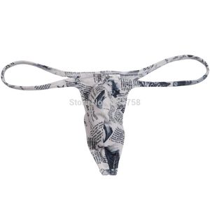 Sexig mäns tidning Micro Thong Underwear Male Penis Pouch String Tangas Guy T-Back215a