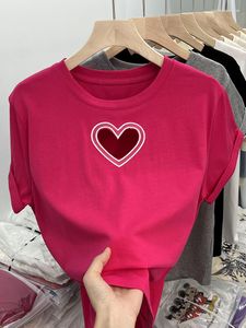 Женские футболки женская одежда Y2K Rose Red Футболка Harajuku Retro Fashion с коротким рукавом Hollow Out Crop Sexy Tops Эстетика