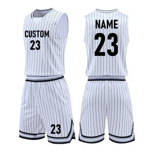 Running Sets Kids Adult Basketball Jersey Set Child Men Clothes Stripe Sportswear Training Vest Shorts Suit Team Uniform Custom 230821