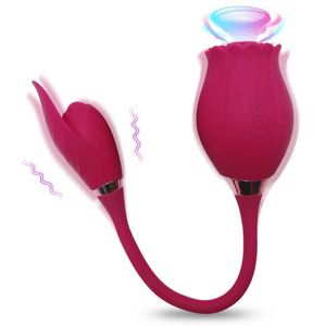 Massaggiatore che vende vibratore succhiante per clitoride femminile con punto g, ricaricabile, a doppia testa, a forma di rosa, leccata