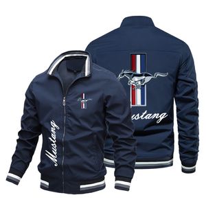 Herrjackor Brand Printing Baseball Jacket Men's Casual Round Collar Jacket Herr Fall Högkvalitativ Slim Mustang Herrjacka 230821