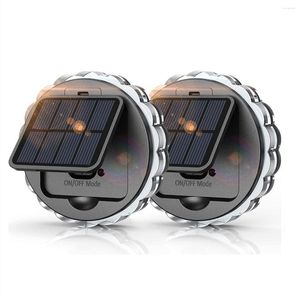 Wall Lamp Solar Outdoor Fence Lights For Yard 2 Pack Landscape Path Decorative Waterproof Garden