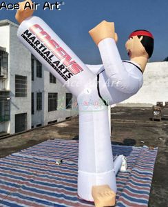 Großhandel 3mH 10ft aufblasbares Taekwondo Guy aufblasbares Karate-Modell Aufblasbarer Karate-Jungengürtel/Grad/Streifen für Training und Werbung