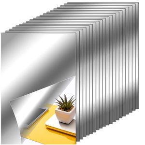Adesivos de parede Folhas de espelho flexíveis Auto Adesivo Removível Não vidro Decalques para quarto para casa Decoração 3D 230822