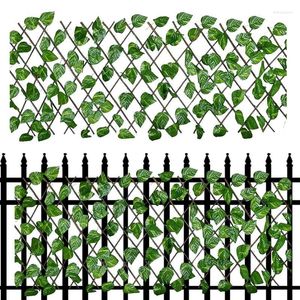 Flores decorativas Plantas artificiais Ivy Privacy Fence Barand Garden Folhas de Hedge Decorações de parede para pátio do quintal