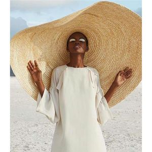 Szerokie brzegowe czapki kobieta moda duża słoneczna plaża anty-UV Protection Składana słomka osłona Cover Oversiase Capible Sunshade 71#45296J