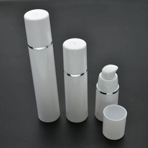50pcs 15ml Cylindrical Silver Edge Plastic Emulsion Airless Pump Mini Bottle Empty Cosmetic Sample Packaging Container SPB101 Kgwlb