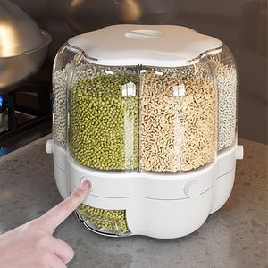 Şişeler kavanoz mutfak saklama kabı büyük gıda saklama kabı 360 ° dönen pirinç varil kapalı tahıl dağıtıcı pirinç tank tanesi kutu 230821