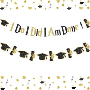 Party Decoration Graduation Decorations Gold and Black I Do's a't A'ting Banner Congrats Grad for College University