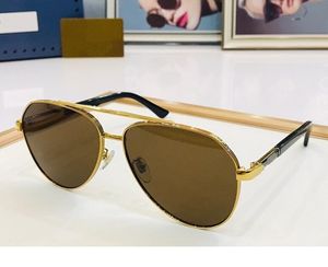 2023 óculos de sol unissex de alta qualidade tábua de metal preto dourado quadro fullframe marrom copos ovais disponíveis com caixa