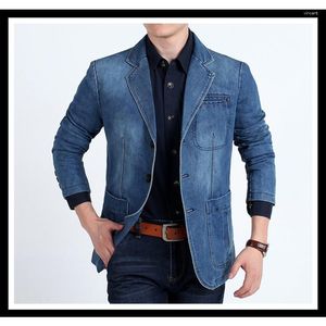 Abiti da uomo abito in denim cotone piccolo decorazione grande giacca casual alpinismo tattico cappotto elegante