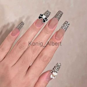 False Nails Butterfly Fake Nails Press On Nail Designs Art Long Tips False Forms With Lim Stick Stickers REURBEABLE Set Acrylic Artificial X0822