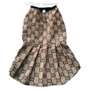 Designer Dog Dress Brand Abbigliamento per cani per cagnolini Abiti per cani raffreddamento leggero Modello di lettere classico Abiti da cane per animali domestici morbidi per la primavera estate 403