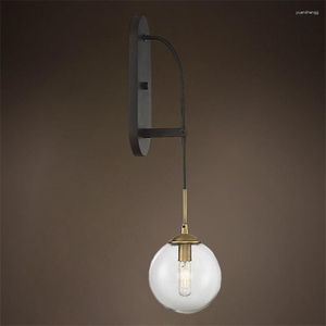 Wall Lamps American Retro Mirror Headlight Nordic Living Room Bedroom Bedside Aisle Glass Ball Hanging Lights Deco Fixtures