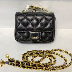 Designer Women Bag Mini Purse Caviar Bag -titular de cartões de casca de carneiro Diamante de diamante Cheque de fivela de fivela de metal pode ser usada separadamente a chave da cintura Sacoche 11cm