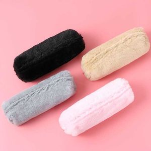 Learning Toys Cute Solid Color Plush zipper Pencil Case For kids Girls large Pencil Bag Stationery Pencilcase Kawaii School Supplies