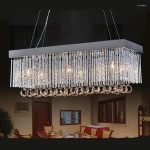 Lâmpadas pendentes Modern Led Landelier Sala de estar para jantar K9 Candeliers de cristal E14 LIGHT LUSTER