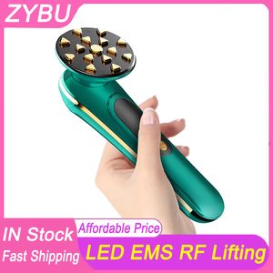 RF Face Lifting Mini Facial Radio Frequency Machine EMS RF Light Therapy 5 Colors LED Skin Rejuvenation Anti Aging Wrinkle Removal Micro Current Face Massager