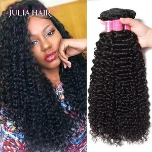 Lace Wigs Malaysian Curly Human Hair Bundles Natural Color 8"26" Ali Julia Remy Weave 134 Pcs 230821