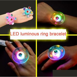 Party Favor Led Luminous Ring Bracelet Small Toy Fingertip Gyro Spiral Year Childrens Drop Delivery Home Garden Festive Supplies Even Dhxyq