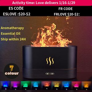 Essential Oils Diffusers REUP Flame Aroma Diffuser Air Humidifier Ultrasonic Cool Mist Maker Fogger LED Essential Oil Jellyfish Difusor Fragrance Home 230821