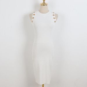 새로운 여자 Meryl Knits 드레스 여름 여자 디자이너 민소매 조끼 드레스 캐주얼 스웨터 Famale Street 트렌드 섹시한 드레스