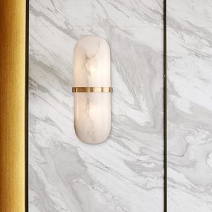 Wandlampe natürliche Marmor LED Leuchten Messing Schlafzimmer Salon Wandleuchte Treppe Kupfer Gold Stein Tropfen 110-240 V