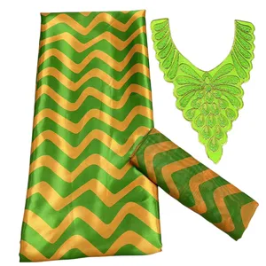 Satynowy koronkowy materiał 4+2 jardy afrykańskie kobiety szyfonowe Ślub Formalny Suknia Szycia Kobiety Ubranie Nigerian Dam Costume 2023 Wysoka jakość YQ-3002