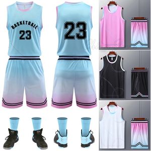 Running Sets Gradient Basketball Jerseys Men Children Sports Vest Suit Training Uniform Child Kit Sportswear 230821