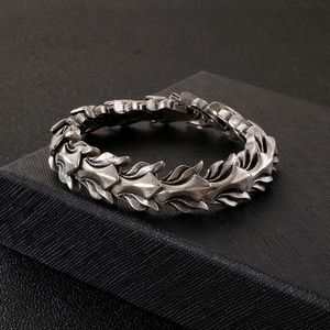 Bracelets de charme Moda Menina Cool Men punk Retro Black Chain Steel Link Dragon Skeleton Skull Jewelry 230821