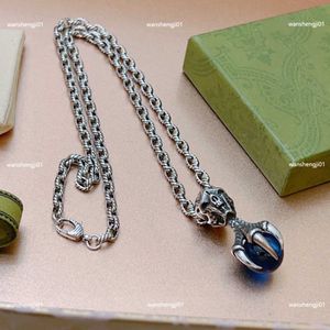 23ss designer women necklace fashion Striped chain jewelry Ghost Claw Gem Grab Design pendant Necklaces #Including box new arrival