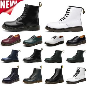 여자 남성 디자이너 부츠 Doc Martens 디자이너 남성 여성 Marten High Leather Winter Snow Booties Oxford 바닥 발목 신발 검은 흰색 부츠