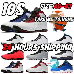 2024 Мужские баскетбольные кроссовки 10 10s Jumpman Wings Chicago Cool Grey Cement Westbrook Мужские спортивные кроссовки Спортивная обувь на открытом воздухе Большой размер 40-47