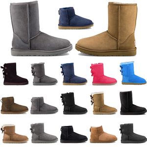 Designer plataforma de neve bota de neve mulher designers de bota de inverno tornozelo sapatos de botas castanhas pretas lampistas de pele quentes botas da Austrália 36-41