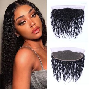 Human Hair Closure Curly Wave 13x4 HD Lace With Baby Pre Plucked For Black Women