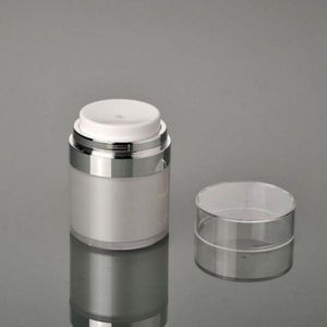 15 30 50 G / ML Pearl White Acrylic Airless Jar Round Vacuum Cream Jar 05Oz 1Oz 17Oz Cosmetic Packing Pump Bottles Gaqag Bgxst