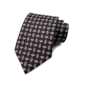 Bow Ties Silk 8cm män slips ascot kaffe med ögonmönster jacquard pil klassisk lång bröllop gravatas para homens ha06