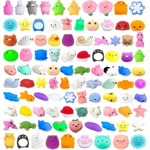 Zabawka dekompresyjna 100pcs Mochi Squishy Kawaii Mini Animals Squishies Stress Relief Toys For Kids Boys Prezenty urodzinowe Prezenta