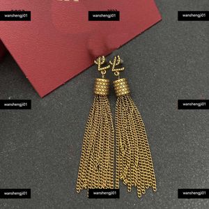 23SS Designer Women Earrings Logo Dekoration smycken Guldkedja Tassel Design Pendant Earring Chandelier #Including Brand Box Ny ankomst