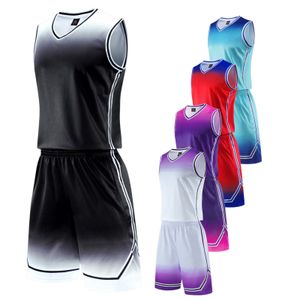 Мужской спортивный баскетбольный костюм для бега с градиентом и печатными номерами 230821