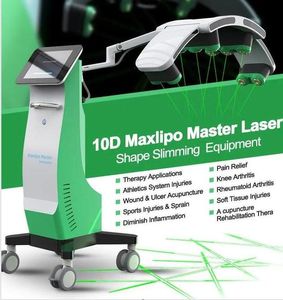 High quality MAXlipo Master weight loss Painless Fat Removal slimming machine 10D Green Lights Cold Laser Therapy beauty Equipment LIPO laser Slim machine