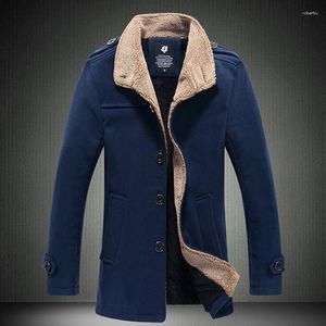 Jaquetas masculinas jaqueta de lã de inverno casual homem lã quente windbreaker mistura de casacos masculino fora roupas de pele de pêlo de colarinho de colarinho de colarinho