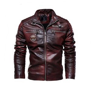 Men's Jackets PU Leather Jacket Men Winter Fleece Slim Motorcycle Leahter Jackets Mens Stand Collar Casual Leather Suede Outerwear Man 7XL 230821